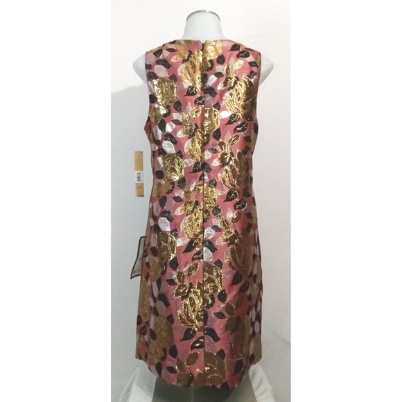 NWT Rachel Roy Designer Metallic Autumn Colors Dress Lined Sz 8 - Picture 4 of 7